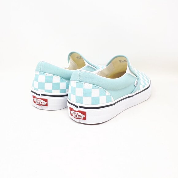 Vans Classic Slip On Checkerboard Canal Baby Blue Low Shoe Sneaker Womens Size - Picture 5 of 11